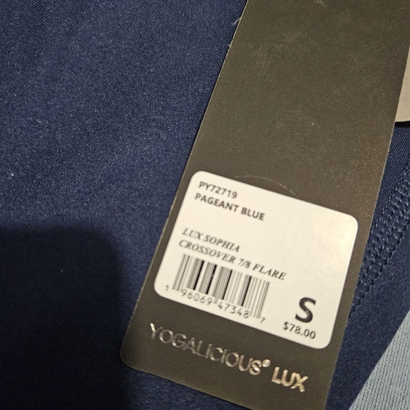 YOGALICIOUS NWT Lux Sophia High Crossover Elastic Free Waist 7/8 Flare Pants - Picture 10 of 11